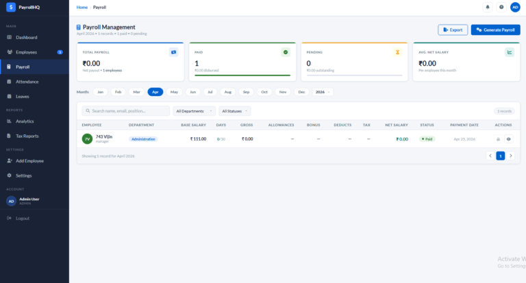 Payroll Management System PHP – HR & Salary Software