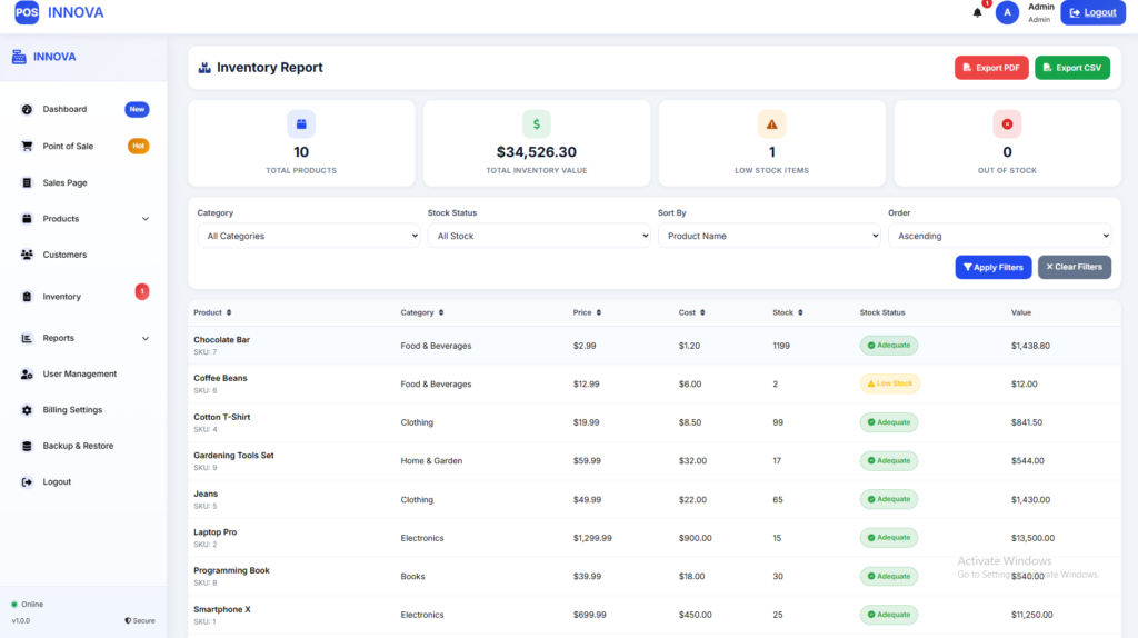 Complete POS System Source Code – Billing & Inventory