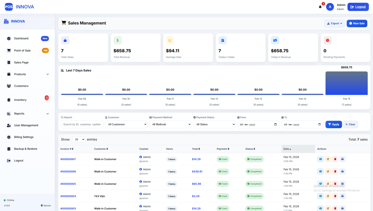 Complete POS System Source Code – Billing & Inventory
