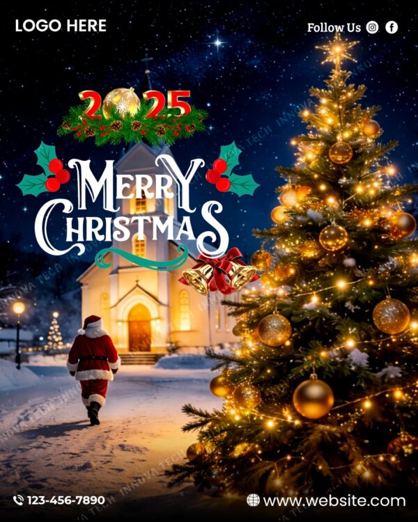 christmas poster psd design