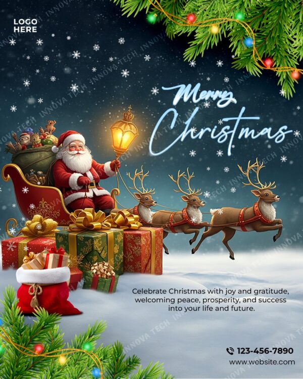 christmas poster psd design