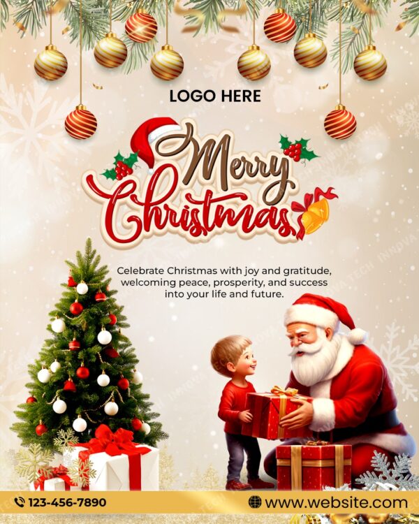 christmas poster psd design