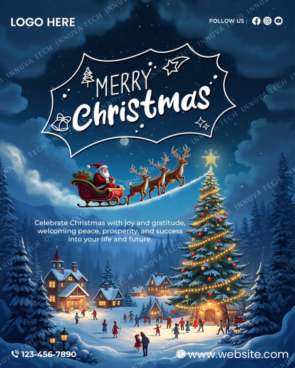 christmas poster psd design