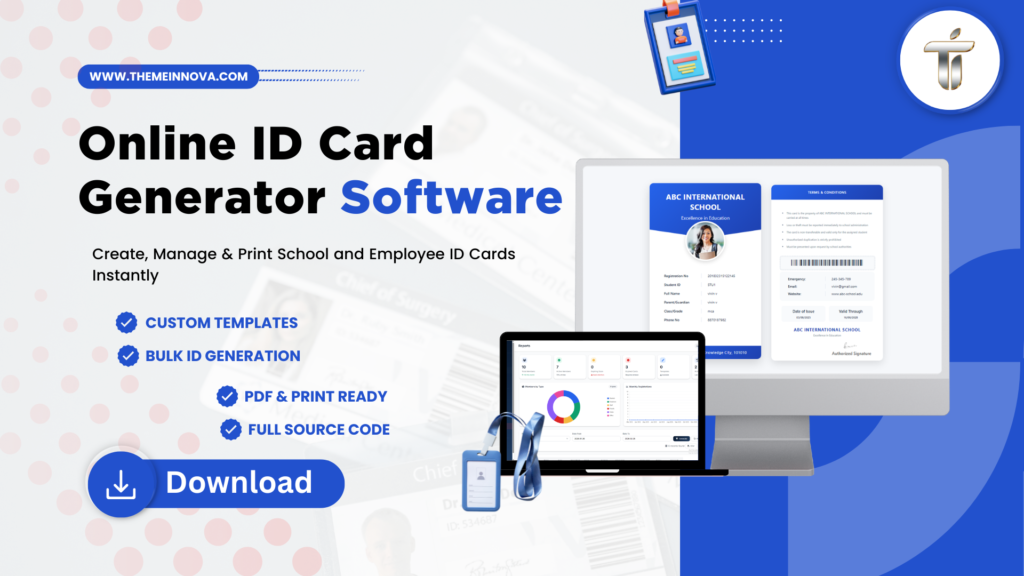 Online ID Card Generator Dashboard Preview